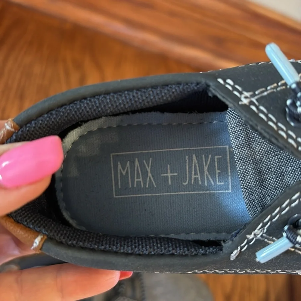 Μax + Jake boys Bradley slip on textile casual shoes denim / faux leather 12M
